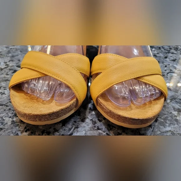 Naot, the Throne Wedge Sandals, Yellow (Marigold) Women's Size 7 (38) - Picture 3 of 11